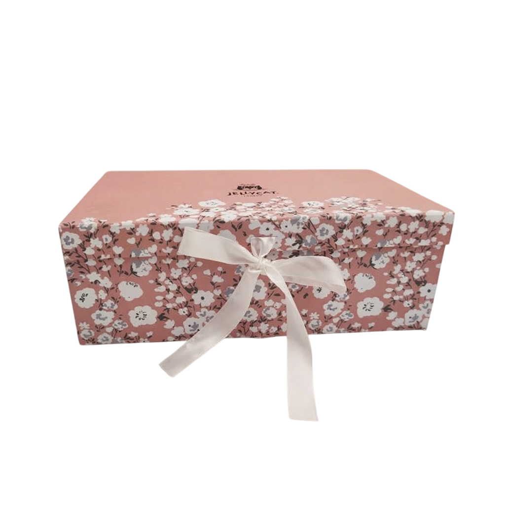 Floral Flip-Top Gift Box (Pink/White) – Bulk Wholesale for Brands & Retailers