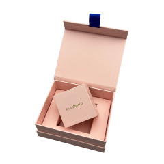 Customized logo gift bracelet necklace jewelry set box flip magnetic jewelry box