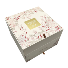 Custom Print 2-Tier Rigid Cardboard Box Two-Layer Flip-Top Gift Packaging Boxes Flip Lid Magnetic Double Layer Drawer Paper Box