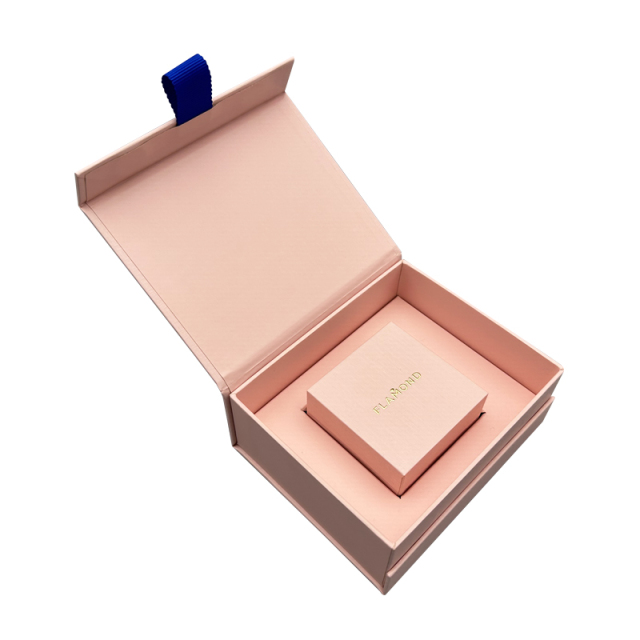 Customized logo gift bracelet necklace jewelry set box flip magnetic jewelry box