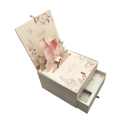 Custom Print 2-Tier Rigid Cardboard Box Two-Layer Flip-Top Gift Packaging Boxes Flip Lid Magnetic Double Layer Drawer Paper Box