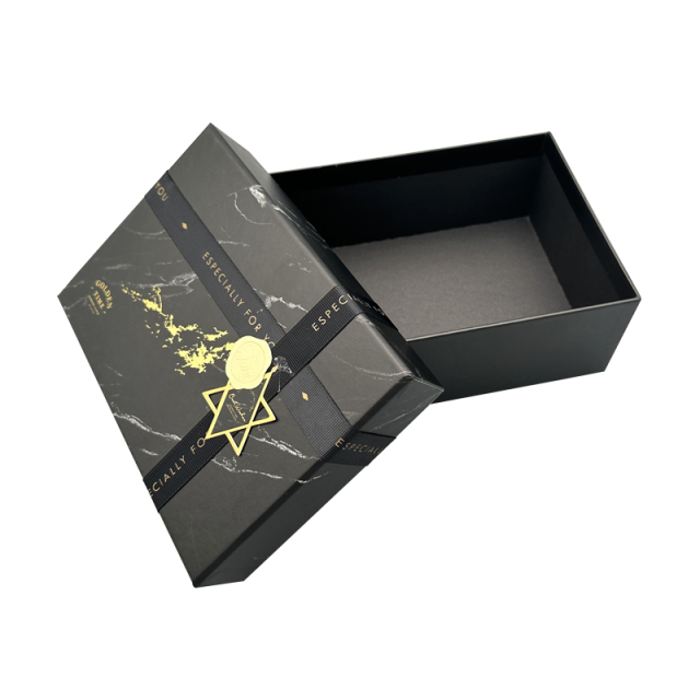 Luxury cardboard packaging black box with removable lid gift box custom luxury personalized gift box set
