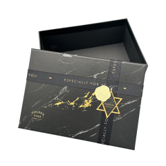 Luxury cardboard packaging black box with removable lid gift box custom luxury personalized gift box set