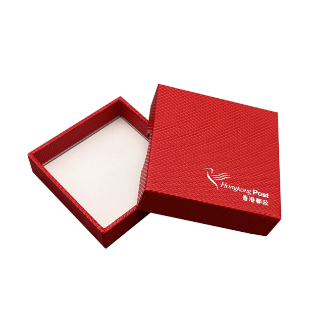 Customizable Square Trinket Box with Lid and Bottom Cover Grey Board Hardcover Earrings and Ring Storage Rigid Packaging Box