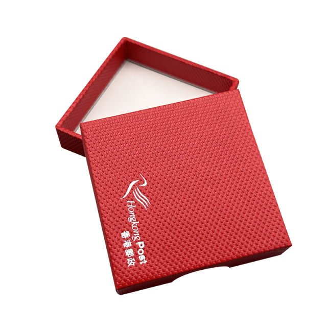 Customizable Square Trinket Box with Lid and Bottom Cover Grey Board Hardcover Earrings and Ring Storage Rigid Packaging Box