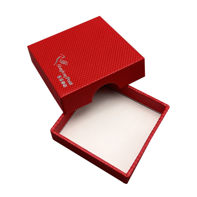 Customizable Square Trinket Box with Lid and Bottom Cover Grey Board Hardcover Earrings and Ring Storage Rigid Packaging Box