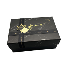 Luxury cardboard packaging black box with removable lid gift box custom luxury personalized gift box set