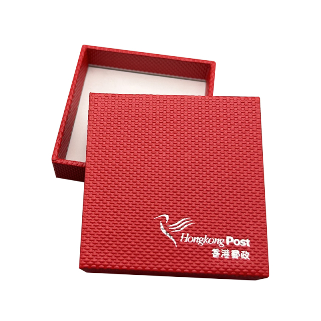 Customizable Square Trinket Box with Lid and Bottom Cover Grey Board Hardcover Earrings and Ring Storage Rigid Packaging Box