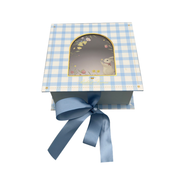 Custom Logo Recycled Ribbon Printed Gift Boxes with Unique Magnetic Closures UV Coating Embossed Packaging Paper with Window
