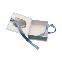 Custom Logo Recycled Ribbon Printed Gift Boxes with Unique Magnetic Closures UV Coating Embossed Packaging Paper with Window