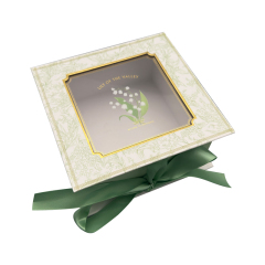 Custom Logo Recycled Ribbon Printed Gift Boxes with Unique Magnetic Closures UV Coating Embossed Packaging Paper with Window