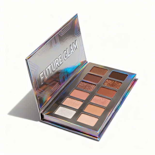 12-Color Holographic Eyeshadow Palette Packaging