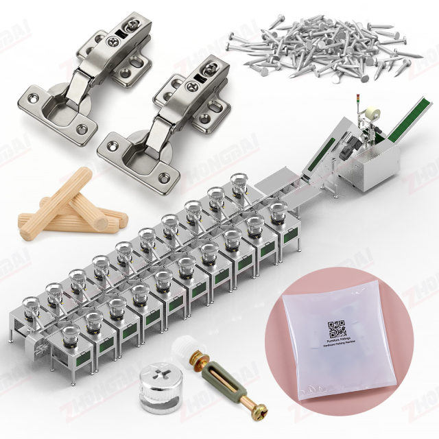 Máquina envasadora de herrajes para muebles