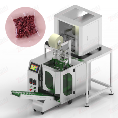 Máquina pesadora y envasadora de piezas pequeñas de goma