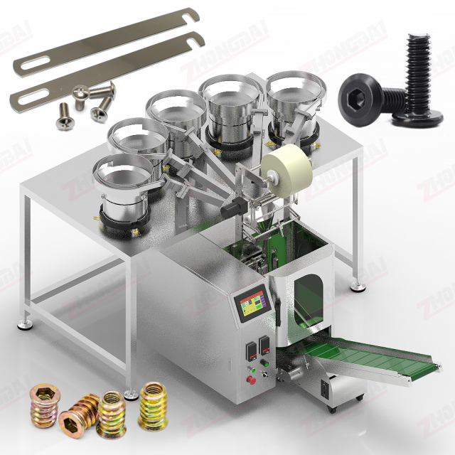 Máquina automática contadora y envasadora de accesorios para muebles