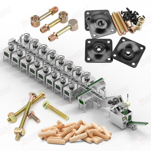 Máquina envasadora de fijaciones para muebles