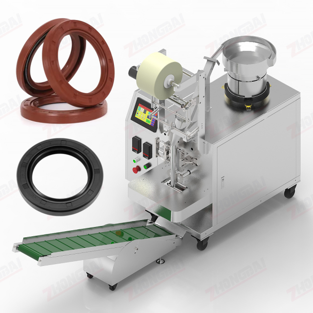 Máquina contadora y envasadora de retenes de aceite