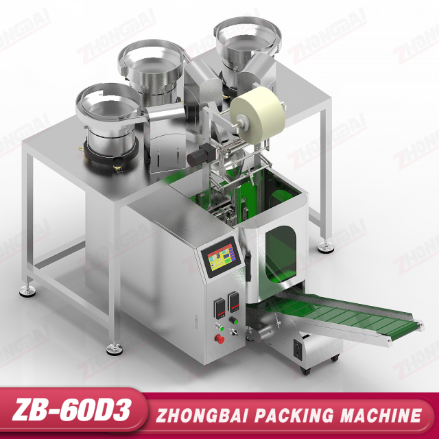 Máquina Contadora y Envasadora con Alimentadores de Tres Tazones