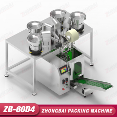 Máquina Contadora y Envasadora con Alimentadores de Cuatro Tazones