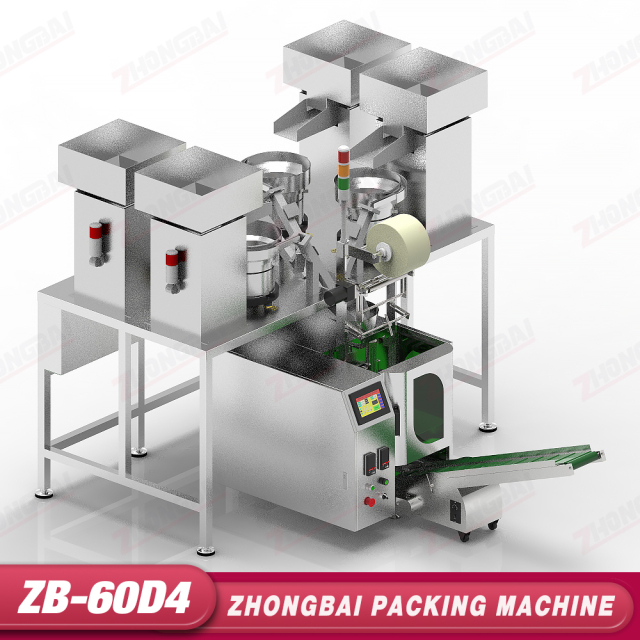 Máquina Contadora y Envasadora con Alimentadores de Cuatro Tazones