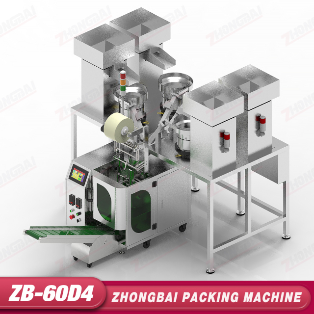 Máquina Contadora y Envasadora con Alimentadores de Cuatro Tazones