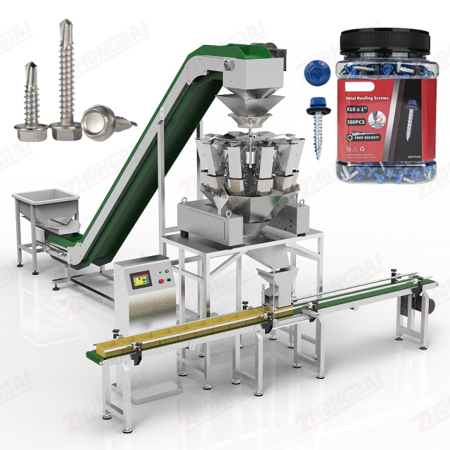 Máquina empacadora de tornillos en cajas