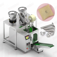 Máquina envasadora de tornillos y pernos para muebles en bolsas de papel