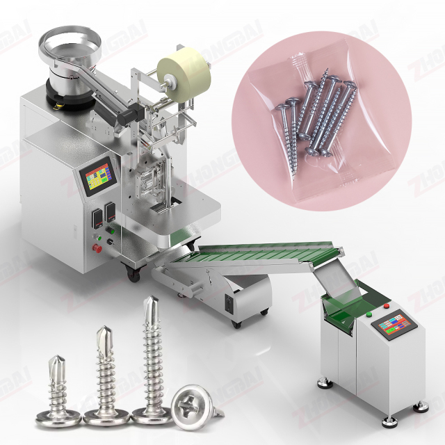 Máquina contadora y empacadora de tornillos