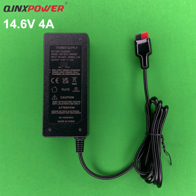 58.4W 14.6V 4A LiFePO4 Battery Charger with Anderson Connector | QINXPOWER®