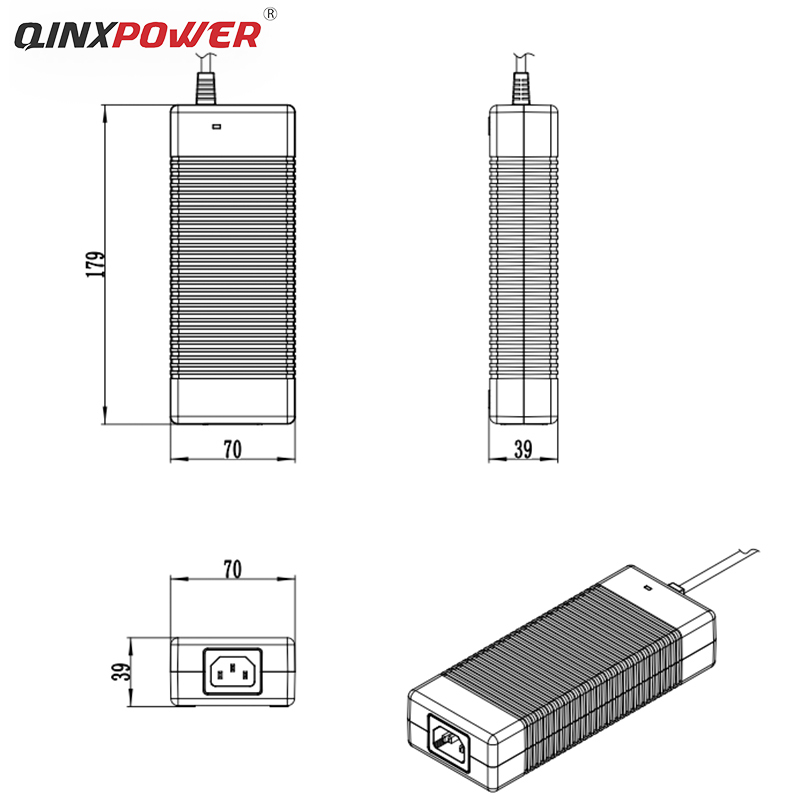 147W 29.4V 5A Lithium Battery Charger with DC Plug | QINXPOWER®