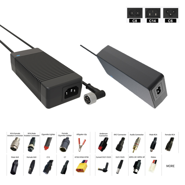 Desktop 120W 24V 5A AC DC Power Adapter | QINXPOWER | UL/cUL, SAA, PSE, UKCA, CE, RoHS, FCC, DOE VI, CB Certified | 100-240V Input | Optional 2-Pin/3-Pin AC Cables (US/JP/UK/EU/AR/KR/IN) | Factory Direct