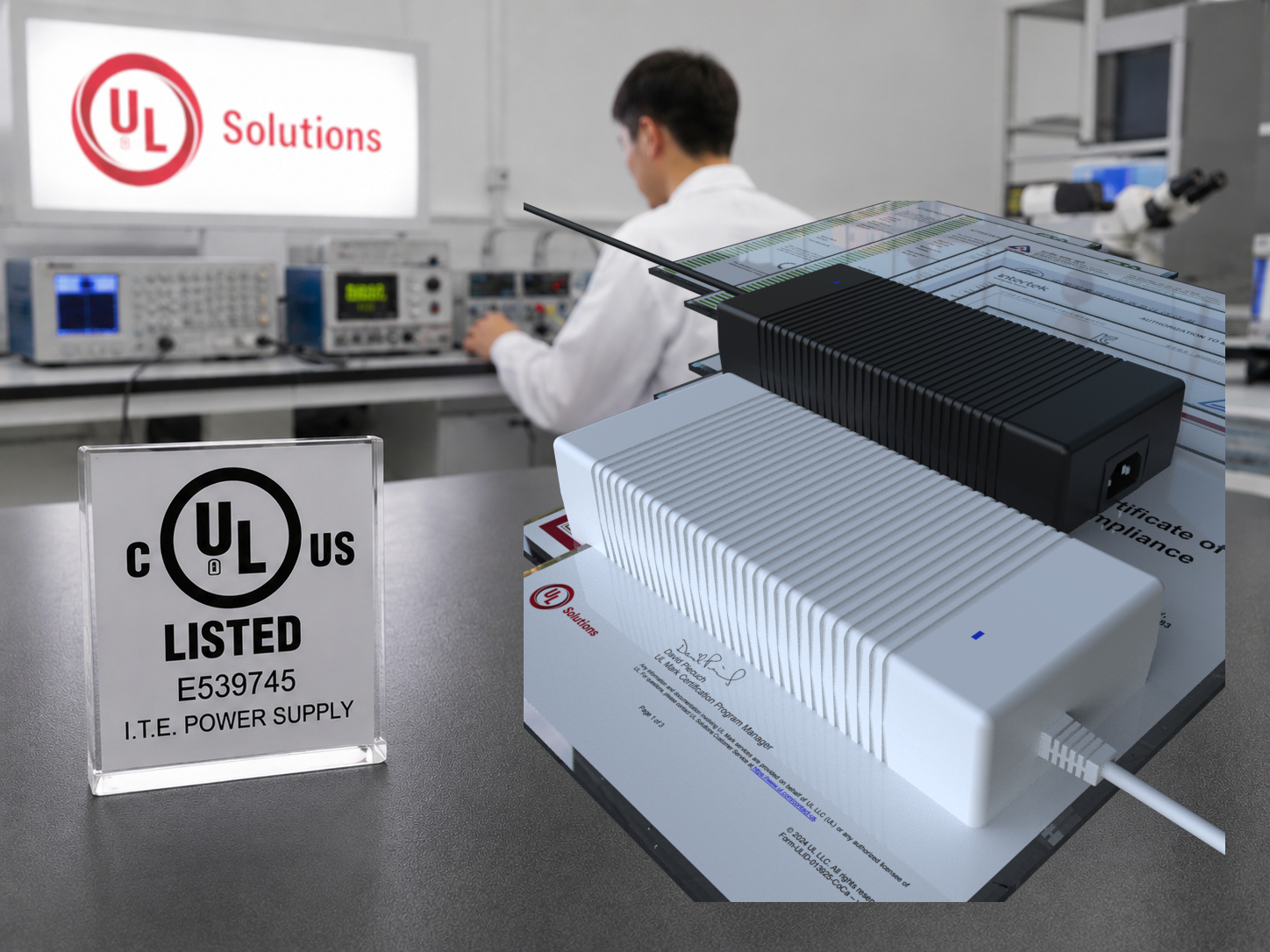 UL Certified Power Adapter Illustration