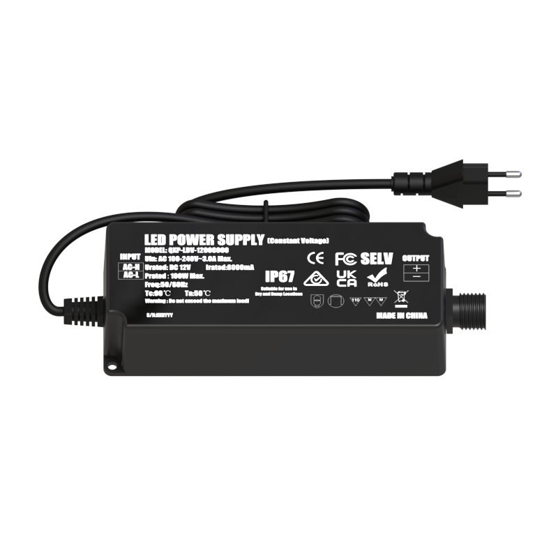 12V 8A 96W IP67 Power Supply with EU Plug