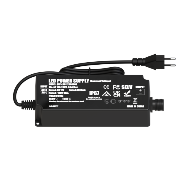 12V 8A 96W IP67 Power Supply with EU Plug