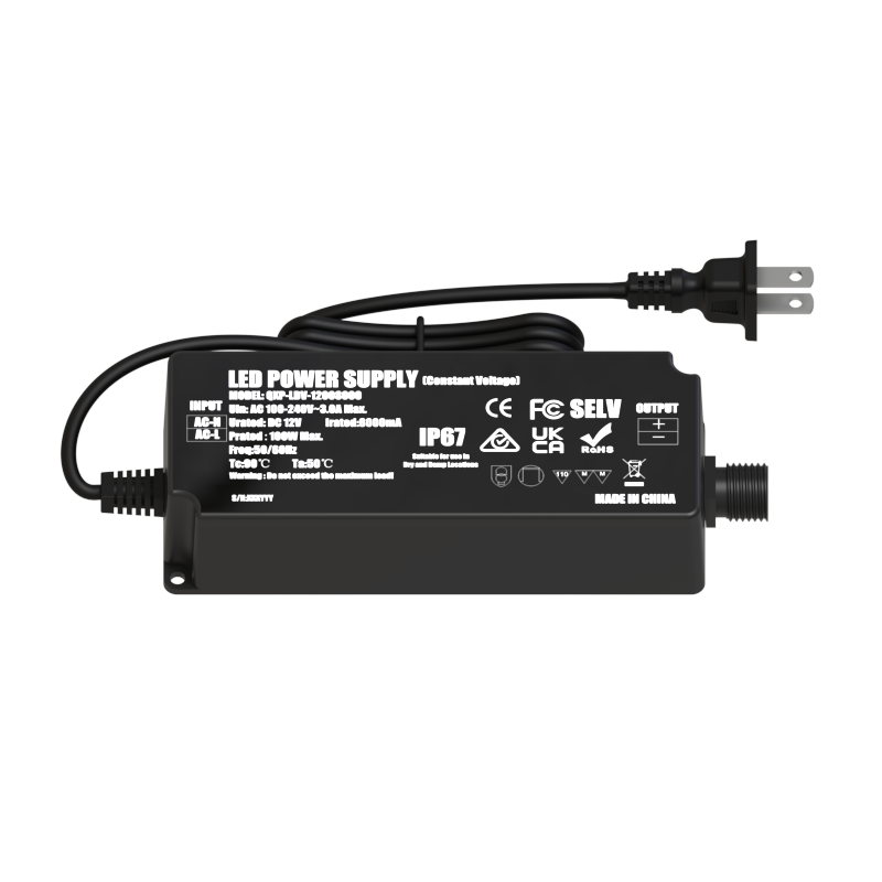 12V 8A 96W IP67 Power Supply with US Plug