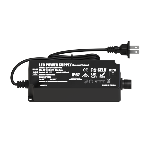 12V 8A 96W IP67 Power Supply with US Plug