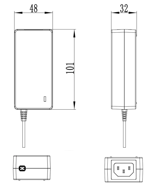 12V 3A 36W Switching Power Supply product size