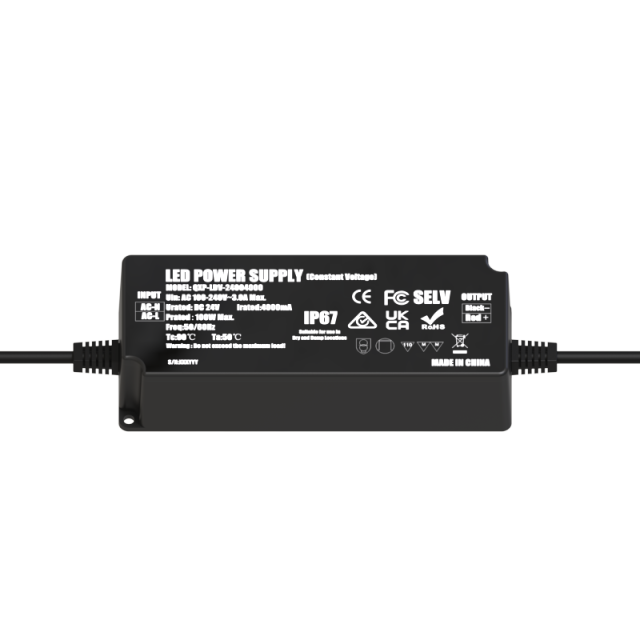 24V 4A 96W IP67 Power Supply with Fixed Cable and Strain Relief