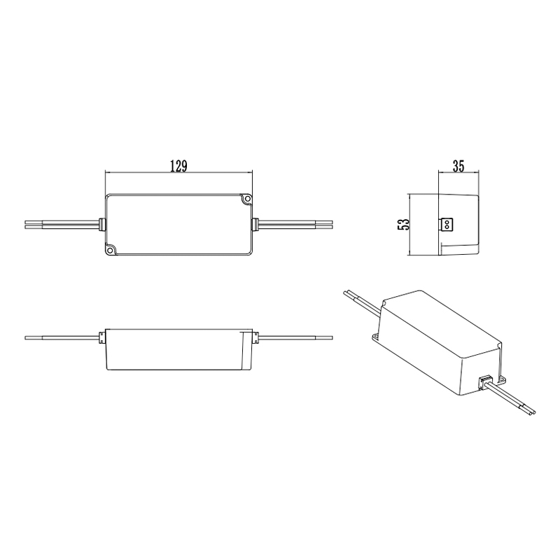 24V 2.5A 60W IP67 Waterproof Power Supply Product Size