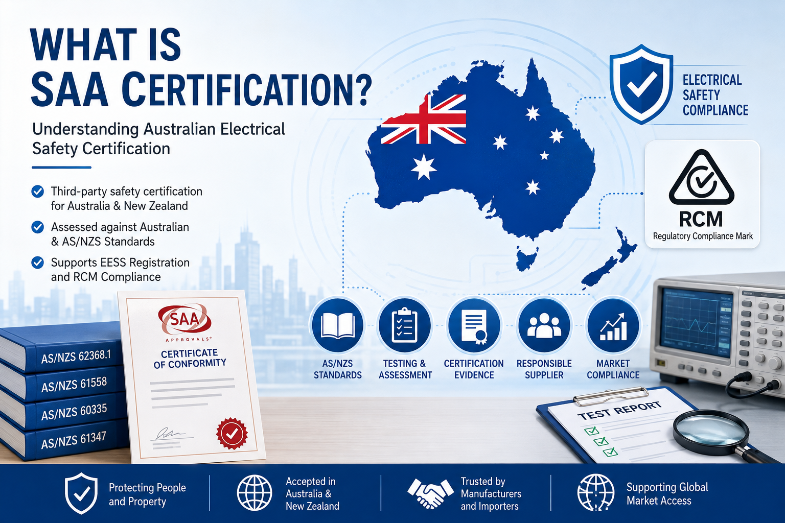 what is SAA certification and how Australian electrical safety certification works