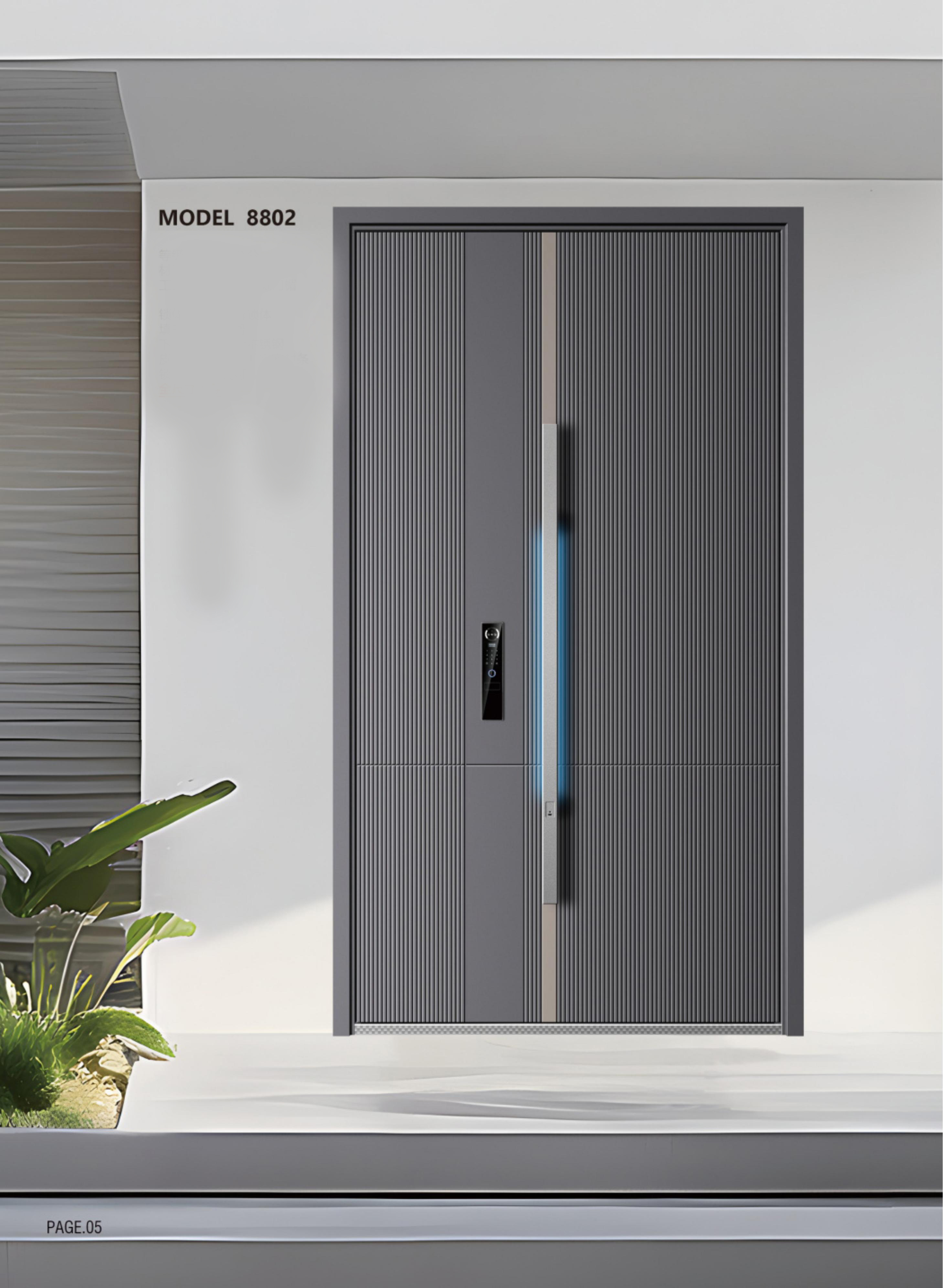 Intelligent sensor lighting, minimalist long handle, entry-level security door
