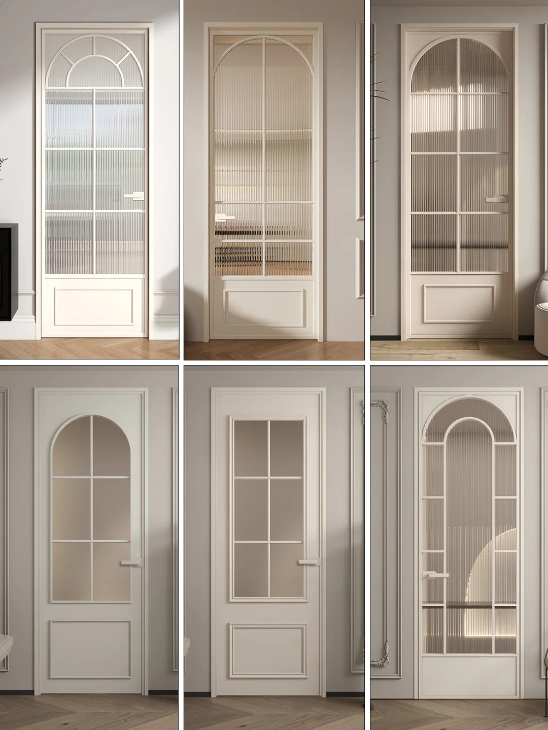 Cream-colored style aluminum alloy retro glass waterproof bathroom balcony door