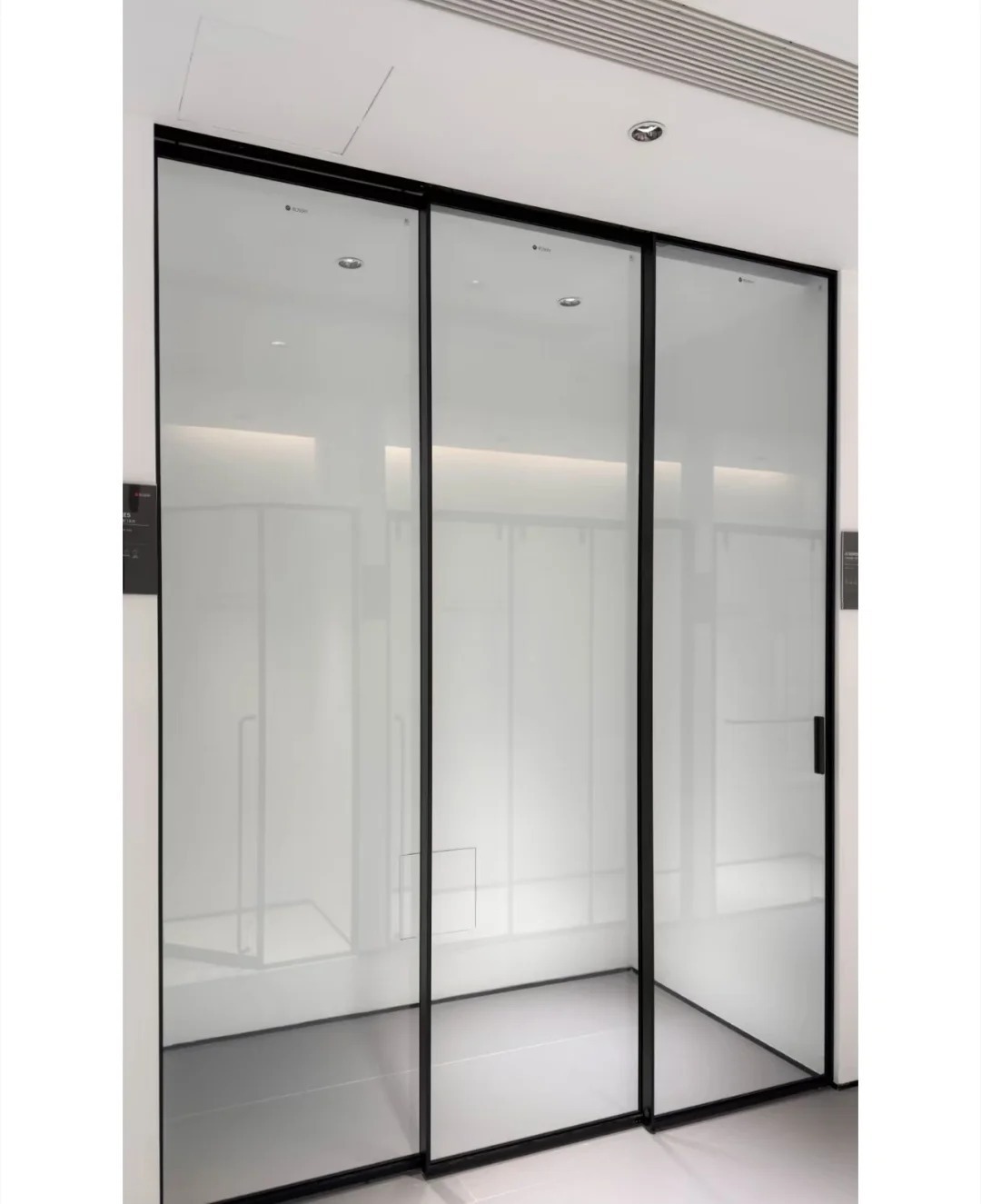 Modern ultra-thin aluminum alloy glass buffer sliding door for kitchen partition door