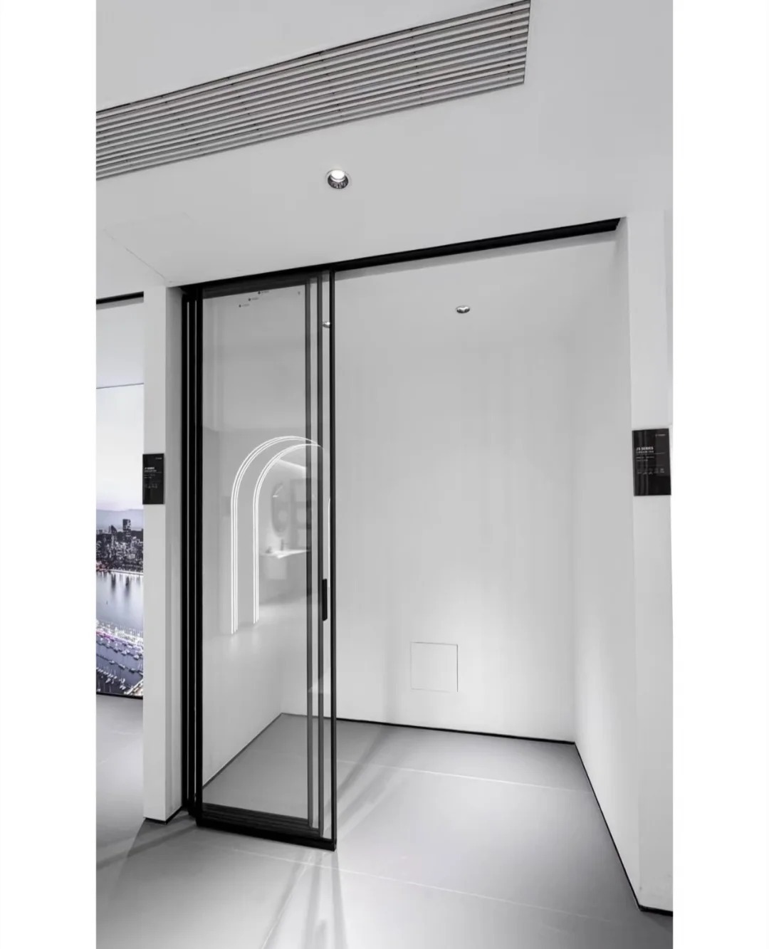 Modern ultra-thin aluminum alloy glass buffer sliding door for kitchen partition door