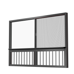 Extremely narrow six-track double-layer tempered 3C glass sliding window