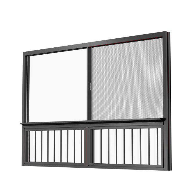 Extremely narrow six-track double-layer tempered 3C glass sliding window