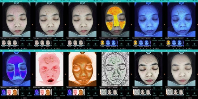 analyseur de peau pour détecter rides, pores et pigmentation
