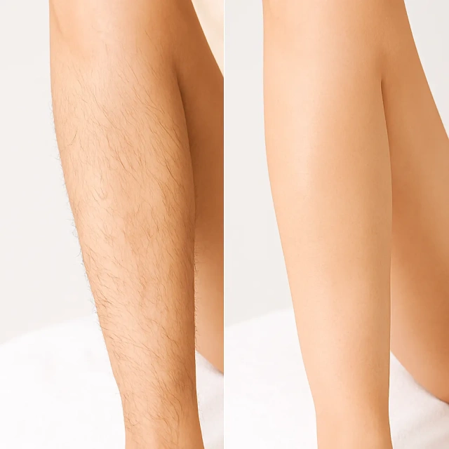 Résultat avant et après épilation laser des jambes