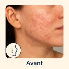 Résultats avant et après traitement laser CO2 fractionné du visage