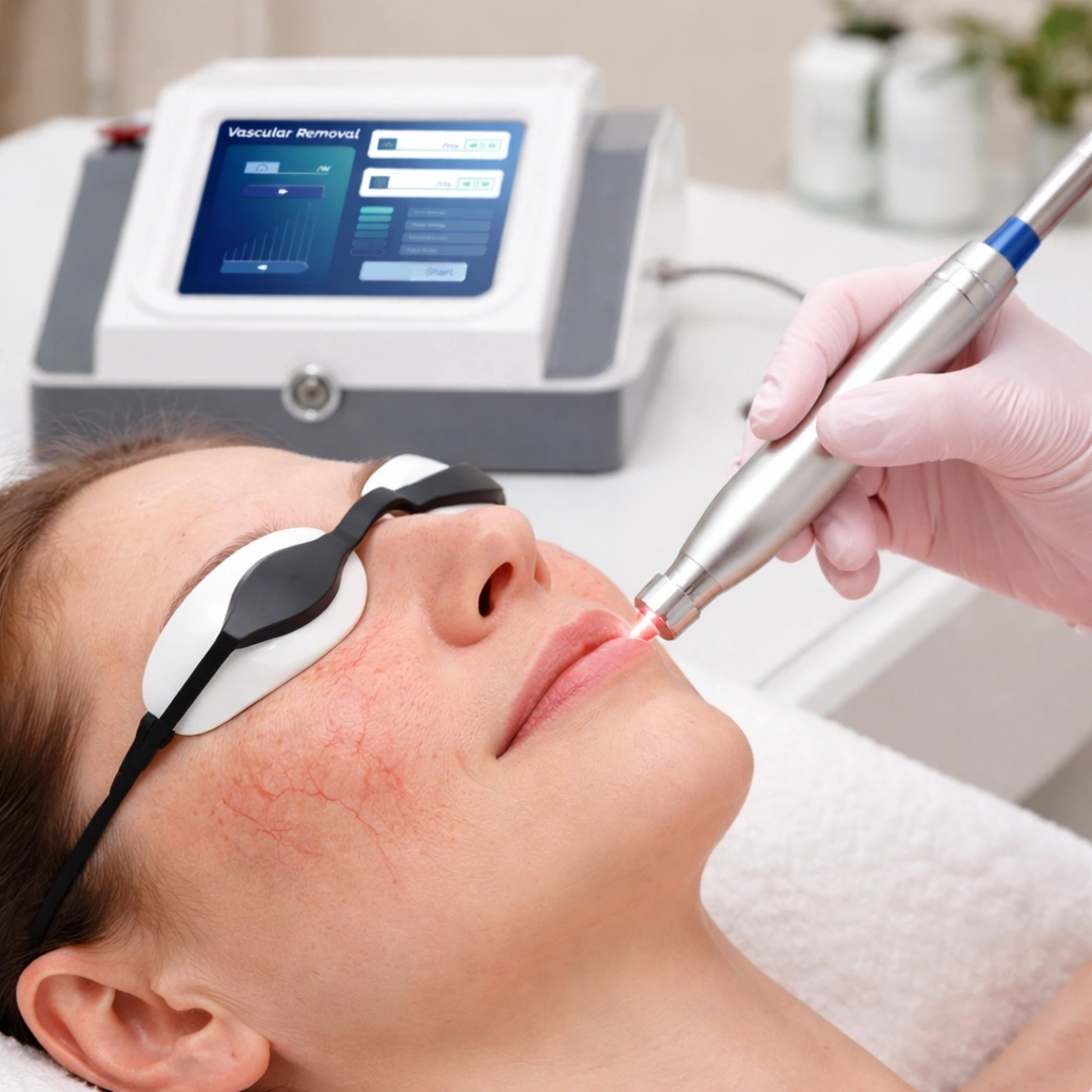 Traitement des rougeurs du visage au laser diode 980 nm – appareil professionnel de suppression des vaisseaux sanguins en cabinet esthétique
